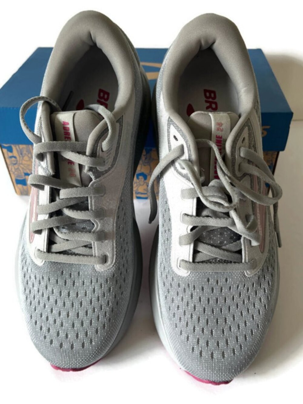 Brooks womens Gray & Pink Lightweight Lace-Up Sneakers - Picture 3 of 9
